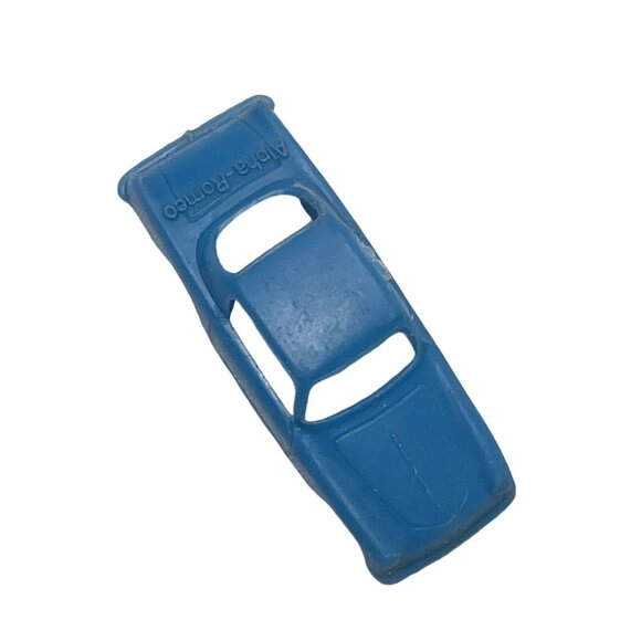 Vintage Primitive Molded Plastic Car - Blue marked ALPHA ROMEO ITALY Miniature - Picture 3 of 8